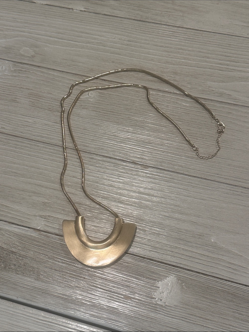 Gold-Tone Crescent Pendant Necklace